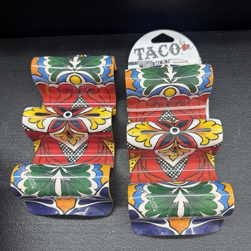Prepara Melamine Plastic Festive Multi Taco Holder Set Of 2